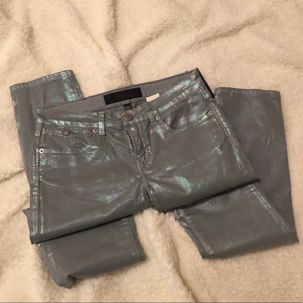KARL BY KARL LAGERFELD Skinny Coated Pants size 26